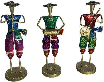 Craferia Export Set Of Three Decorative Showpiece  -  35 cm(Metal, Red, Green, Blue, Purple)