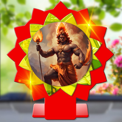SANBIA Agni Fire God Pavaka Car Dashboard Idol Premium Decorative Showpiece  -  11 cm(Plastic, Multicolor)