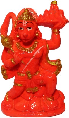 OZOSA Spiritual Hanuman Ji Statue/idol for home, office, Temple Decorative Showpiece  -  12 cm(Marble, Orange)