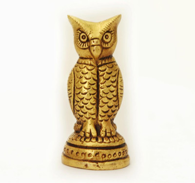 The Spiritual Living Owl Statue | Feng Shui Owl Statue | Home Decor | Owl Statue Decorative Showpiece Decorative Showpiece  -  6.4 cm(Brass, Gold)