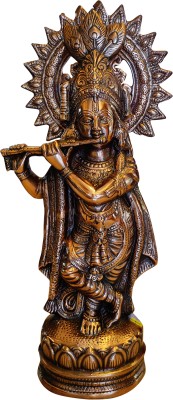 Jupiterframes Metal Krishna Statue 2ft for Home Decor Decorative Showpiece  -  61 cm(Metal, Black, Gold)