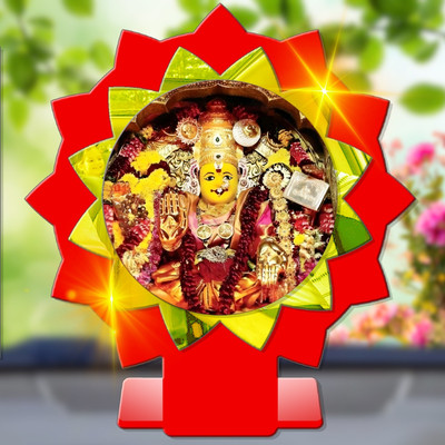 SANBIA Kanaka Durga Durga of Vijayawada Car Dashboard Idol Premium Decorative Showpiece  -  11 cm(Plastic, Multicolor)