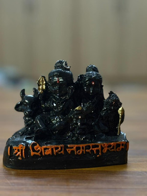 SHREESHYAM Shiv Parivar Idol of Shiva, Parvati, Ganesh, Kartikeya Decorative Showpiece Decorative Showpiece  -  10 cm(Fiber, Black)