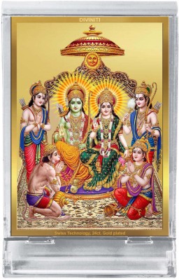 DIVINITI 24K Gold Plated Ram Darbar Frame For Home Decor, Car Dashboard, Table,Gift, Puja Decorative Showpiece  -  5 cm(Plastic, Multicolor)