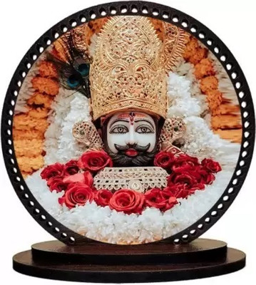 Dheeraj Creation khatu shyam idol for car Decorative Showpiece  -  10 cm(Wood, Multicolor)