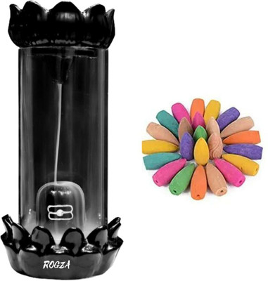 origin exports Ceramic Back Flow Incense Holder Shiv Ling Decorative Showpiece  -  20 cm(Ceramic, Black)