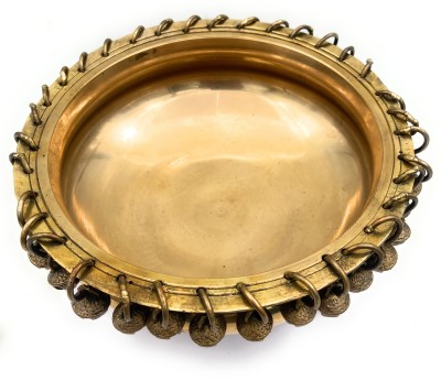 Bhunes Brass Urli Bowl, Brass Urli With Stand, Urlis, Urli Ethnic Traditional Bowl Decorative Showpiece  -  13 cm(Brass, Gold)