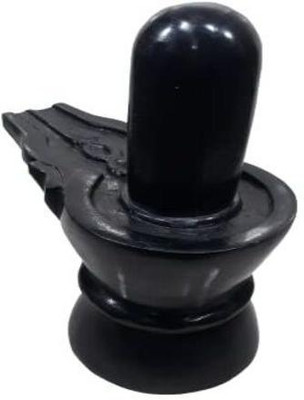 VALUE CRAFTS Original Stone (Marble) Shivling/shivlinga/shivlingam idol moorti murti for home Decorative Showpiece  -  20.099999999999998 cm(Stone, Black)