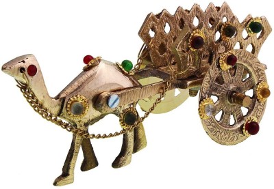 Tradition India Pure Gemstone Studded Camel Gift Decorative Showpiece  -  6 cm(Brass, Brown)