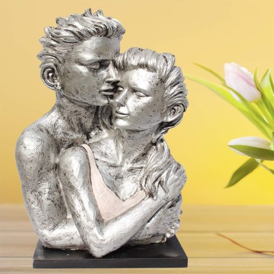 Femina beautty Home Decor Love Couple Statue Romantic Figurine Home Decorative Showpiece  -  40 cm(Resin, Grey)