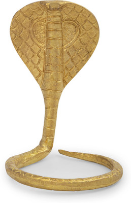 Alodie Brass Snake for Shivling Decoration | Nag Devta Idol for Shiv Puja | Pooja Use Decorative Showpiece  -  7.7 cm(Brass, Gold)