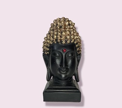 Shivart Buddha Head I Lord Buddha Head Brass Idol Sculpture Statue Decorative Showpiece  -  16 cm(Resin, Black)