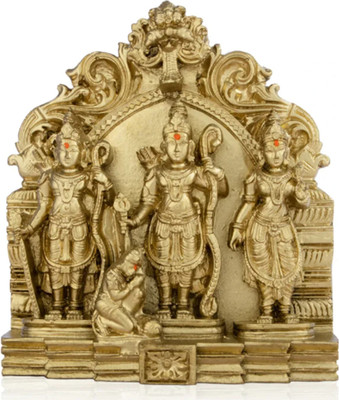 Harsa namma Brand ram darbar|ram sita laxman hanuman idol |ram lala idol Decorative Showpiece  -  14 cm(Metal, Gold)