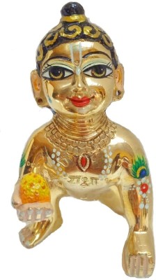 Shri Hari Traders Brass, Gold, Zinc Presents Pure Ashtadhatu Designer Attractive Laddu Gopal Decorative Showpiece  -  15.24 cm(Metal, Gold)