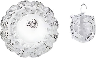 ART N HUB Crystal Turtle Tortoise with Plate for Good Luck Vastu Feng Shui Decorative Showpiece  -  13 cm(Crystal, Clear)