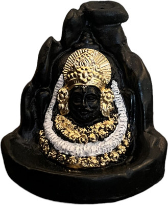 YAVASHU Smoke Fountain HI Khatu Shyam Backflow Idol With 20 Free Incense Cones Decorative Showpiece  -  8.64 cm(Polyresin, Black, Gold)