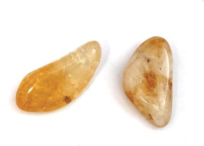 AIR9999 Natural Citrine Mini Size Set of 2 Tumble for Prosperity and Reiki Healing Decorative Showpiece  -  2 cm(Crystal, Yellow)