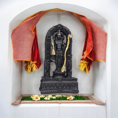 Vinayak Murti Shri Ram Lala Ayodhya Idol | Ram Ji Ayodhya Ram Mandir Statue Decorative Showpiece  -  11.6 cm(Polyresin, Black)