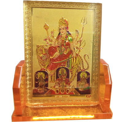 Gwals Gwals Hindu Goddess Idol Mata Vaishno Devi Temple Frame for Car Dashboard Decorative Showpiece  -  9 cm(Plastic, Multicolor)
