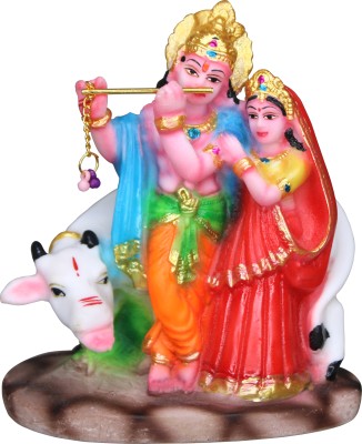 Om ssvmb9 Radha Krishna Idol Gift Marble Lord Radha Krishna Statue For Vastu Puja Temple Decorative Showpiece  -  14 cm(Marble, Multicolor)