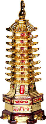 Feng Shui Art Vastu / Education Tower For Academic Success For Child's Study Table Decorative Showpiece  -  14 cm(Polyresin, Gold)