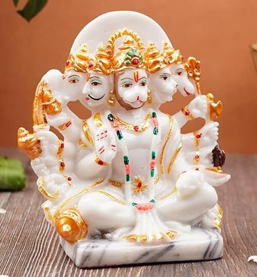 MNTOSHCUM Lord Panchmukhi Hanuman Ji Murti Home Decor Murti Idol ( Size - 6inch) Decorative Showpiece  -  15.4 cm(Marble, White)