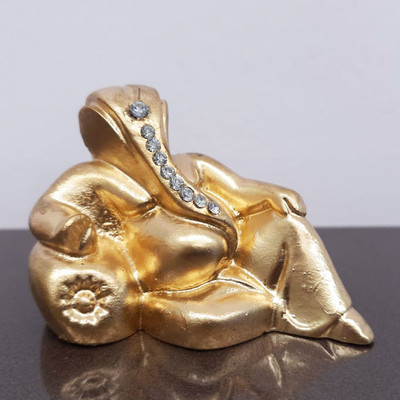 NoniWorld Ganesh Golden Idol � Resin Decorative Showpiece Decorative Showpiece  -  5 cm(Resin, Gold)