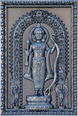 RAGHAV ART Elegant Ram Lalla 3D Carved Portrait Looks 10x more Luxurious Decorative Showpiece  -  30 cm(Wood, Black)