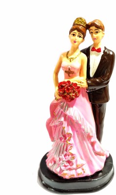 Sawcart Romantic Love Couple Statue Home Decor,Valentine Day,Birthday Gift_8.5” Pink Decorative Showpiece  -  21 cm(Polyresin, Pink, Black)