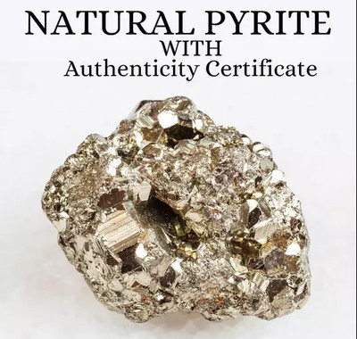 VIBESLE Natural Pyrite 30-50 Gram Raw Rough Cluster Peru Pyrite for Healing/Vastu/Gifts Decorative Showpiece  -  10 cm(Stone, Gold)
