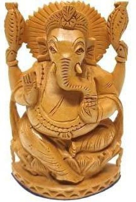 Mtr handicrafts Pure Wood kem Ganesha/Ganpati/Vinayagar Statue. Size : 4.5 Inch Decorative Showpiece  -  10.5 cm(Wood, Brown)