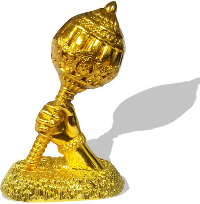 Uniqon Hamuman/bajrangbali Jai Shree Ram Yantra Sota/ghota/gada for Positive Vibes Decorative Showpiece  -  7.5 cm(Metal, Gold)