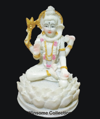 WINSOME COLLECTION Shiva Shiv Bholenath Mahadev Idol Statue Murti for Pujaghar Worship Decorative Showpiece  -  15 cm(Polyresin, Light Blue)
