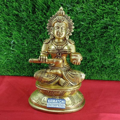 RAMA METAL BRASS ANNAPURNA DEVI STATUE Decorative Showpiece  -  15 cm(Brass, Yellow)