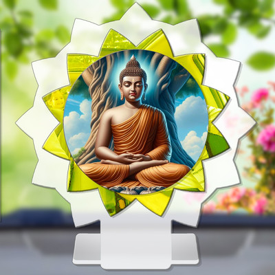 SANBIA Gautam Buddha Siddhartha Shakyamuni Car Dashboard Idol Decorative Showpiece  -  11 cm(Plastic, Multicolor)