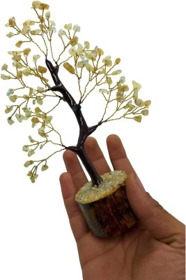 DVISHA Natural Citrine Stone Tree - for Positive Energy - Feng Shui Tree - Money Tree. Decorative Showpiece  -  10 cm(Crystal, Yellow)
