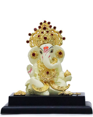ghanshyam murati bhandar ganesha 11 Decorative Showpiece  -  11 cm(Resin, Gold)