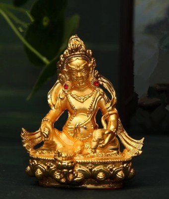 Vastu Art Vastu Fengshui Golden KUBER KUBERA VAISRAVANA EKAKSI PINGALA RAJA Zambala Statue Decorative Showpiece  -  8 cm(Metal, Iron, Gold, Yellow)