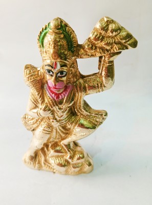 Shibam Basonalay Brass Hanuman ji Decorative Showpiece  -  13 cm(Brass, Gold)