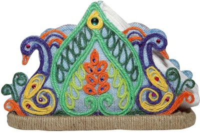 VVISBA peacock tissue paper holder Decorative Showpiece  -  10 cm(Jute, Multicolor)
