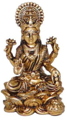 Saatvica 1 Laxmi Murti Brass Decorative Showpiece  -  0.04 m(Brass, Brown)