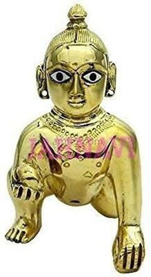 VALUE CRAFTS Gopal Statue metal Brass Murti Kanha ji Laddu Gopal Thakur, Metal Laddu Gopal Decorative Showpiece  -  9 cm(Metal, Yellow)