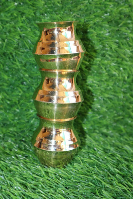 salvusappsolutions Handmade Brass Kuber Lakshmi Pot/Kubera Paanai for Pooja, Growth & Decoration Decorative Showpiece  -  6 cm(Brass, Gold)