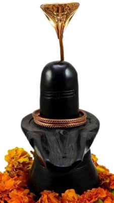 ADIYOGI 4.5 inch Black Marble Shiva Lingam Shivling Decorative Showpiece  -  11.43 cm(Marble, Black)