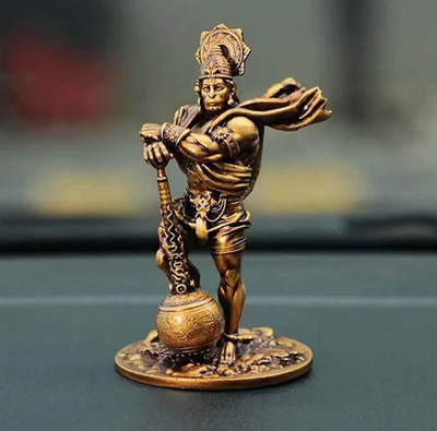 StangKart Lord Hanuman Idol – Resin, Gold Finish, High-Quality Handcrafted Statue for Home Decorative Showpiece  -  11 cm(Resin, Copper)