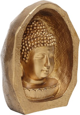 SPLICE Buddha Head Statue - Decorative Buddha Idol Showpiece Decorative Showpiece  -  9 cm(Polyresin, Gold)