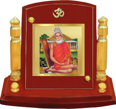 DIVINITI Baba Lokenath Photo Frame for Car Dashboard, Table Decor| MDF 1B P+ Decorative Showpiece  -  7 cm(Wood, Brown)