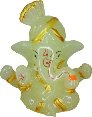 Glowthrive Lord Tiny Ganesha- 108 Decorative Showpiece  -  6.5 cm(Polyresin, Light Green)