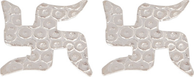 Hulasi Pure Silver Swastik/Sathiya | 0.5 Inch | 925 Sterling Silver Decorative Showpiece  -  1.27 cm(Silver, Silver)