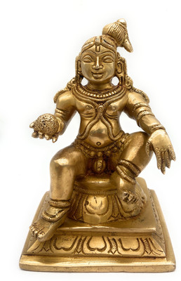 Bhunes Bal Gopal Krishna Idols Krishan Bhagwan Murti Krishna Statue Silai Decorative Showpiece  -  16 cm(Brass, Gold)
